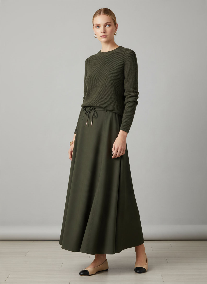 INO-M2-1413W AW26 OLIVE ROPE SKIRT