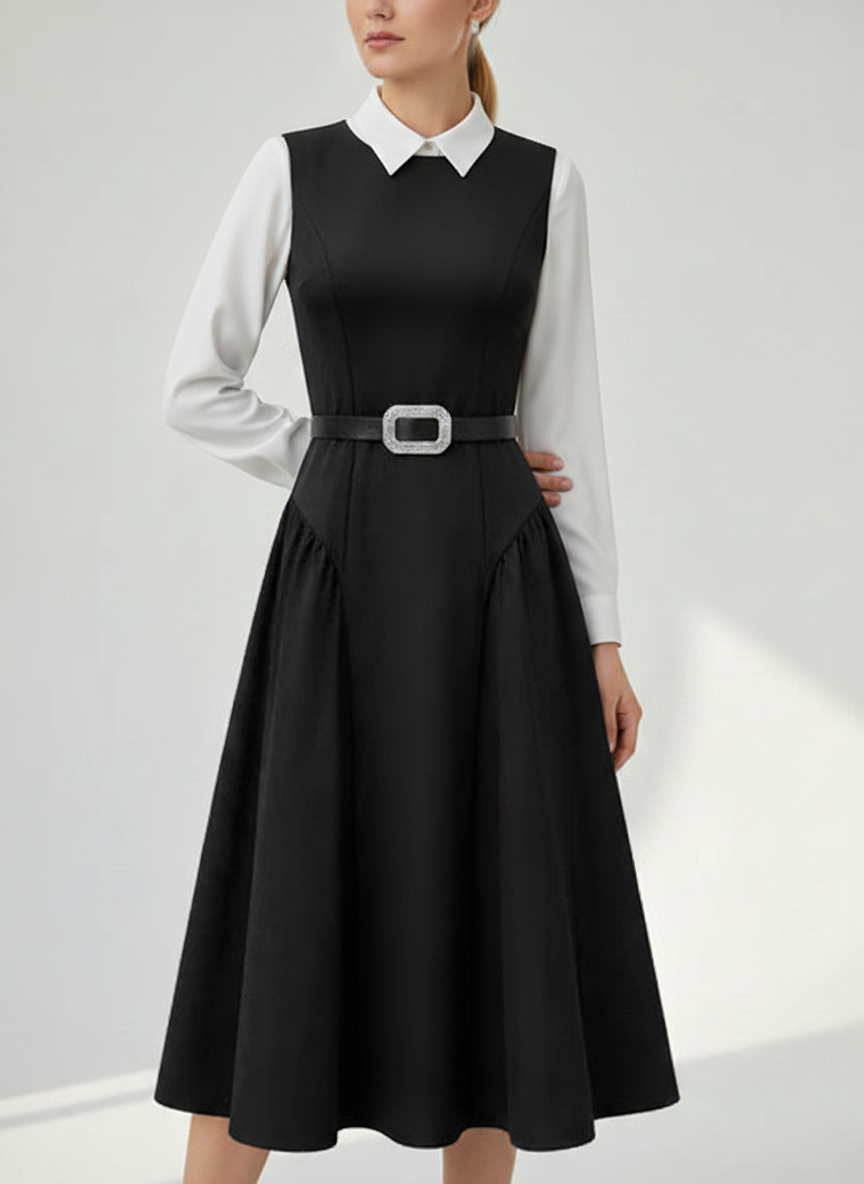 MUN-MNA7061 BLACK DELINE SLEEVELESS DRESS