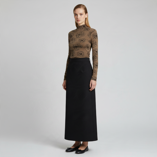 INO-M2-316BR BROWN ROSE PRINT TURTLENECK