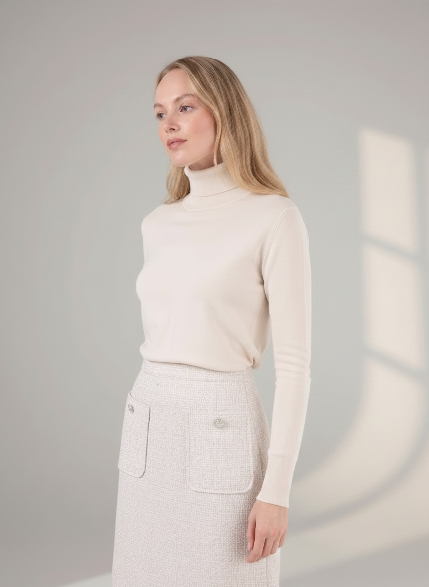 MUN-MNA7032 ECRU NINA TURTLENECK