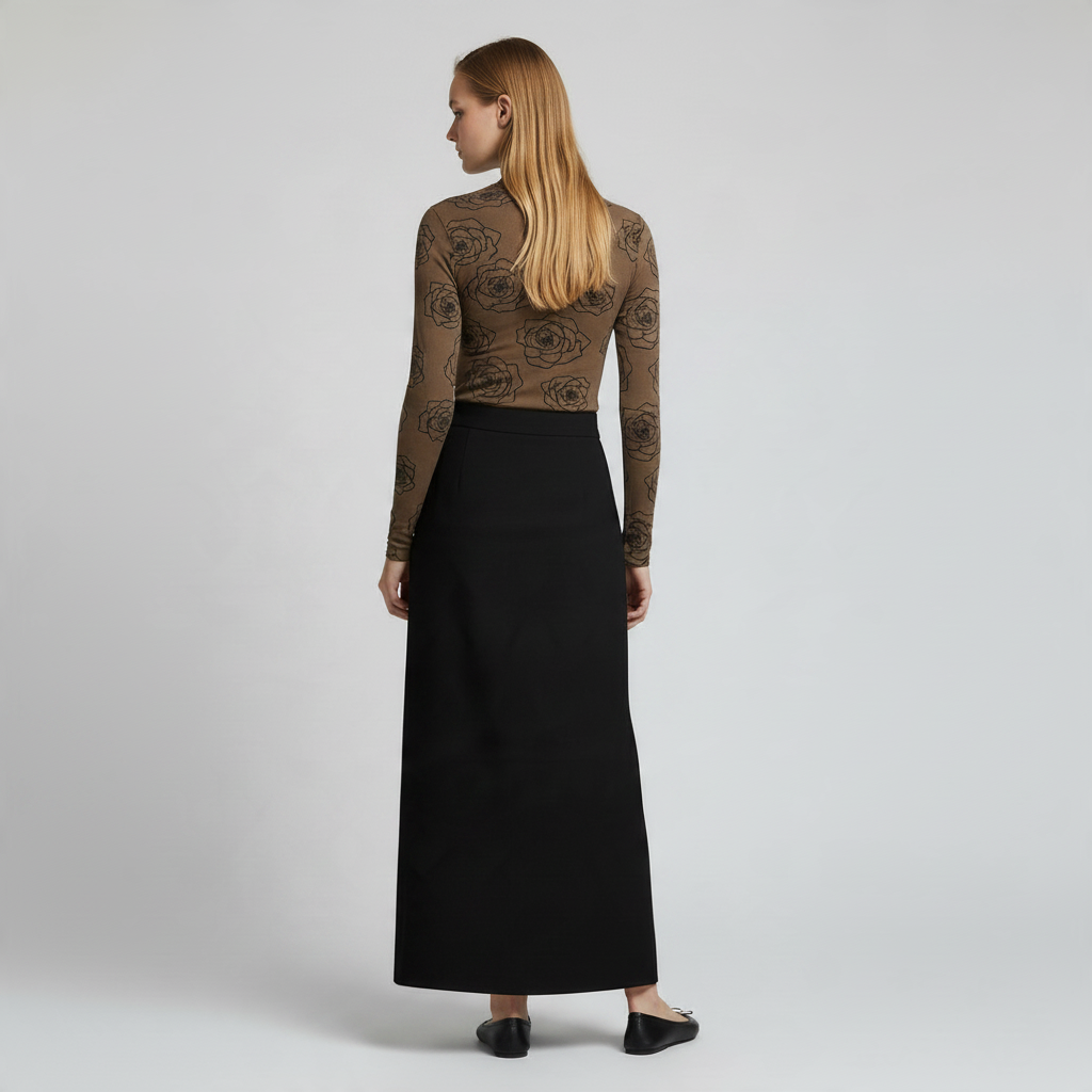 INO-M2-316BR BROWN ROSE PRINT TURTLENECK