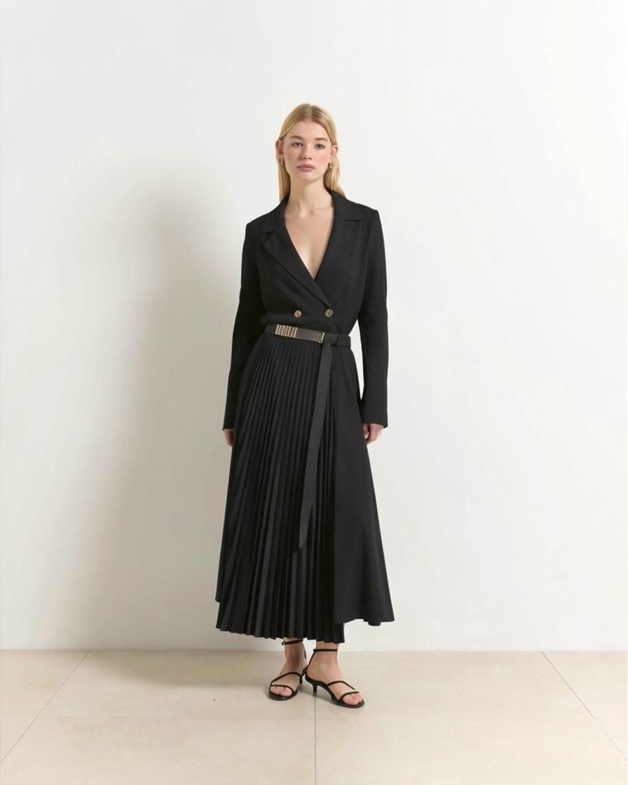 BEA-AB2C5990PARV BLACK BAR BUCKLE SKIRT