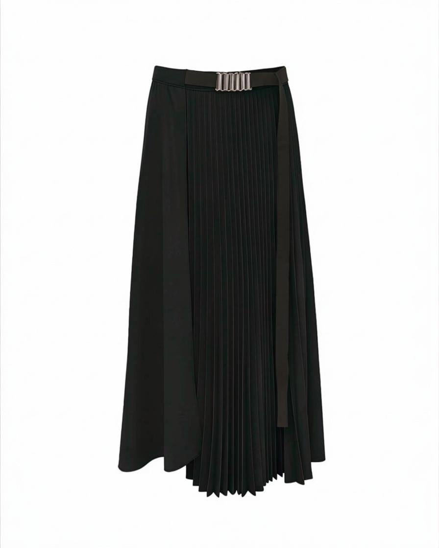 BEA-AB2C5990PARV BLACK BAR BUCKLE SKIRT