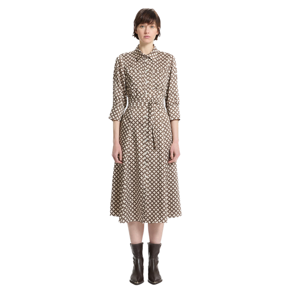 MRL-322606372 DIANA BRN&CREAM DRESS