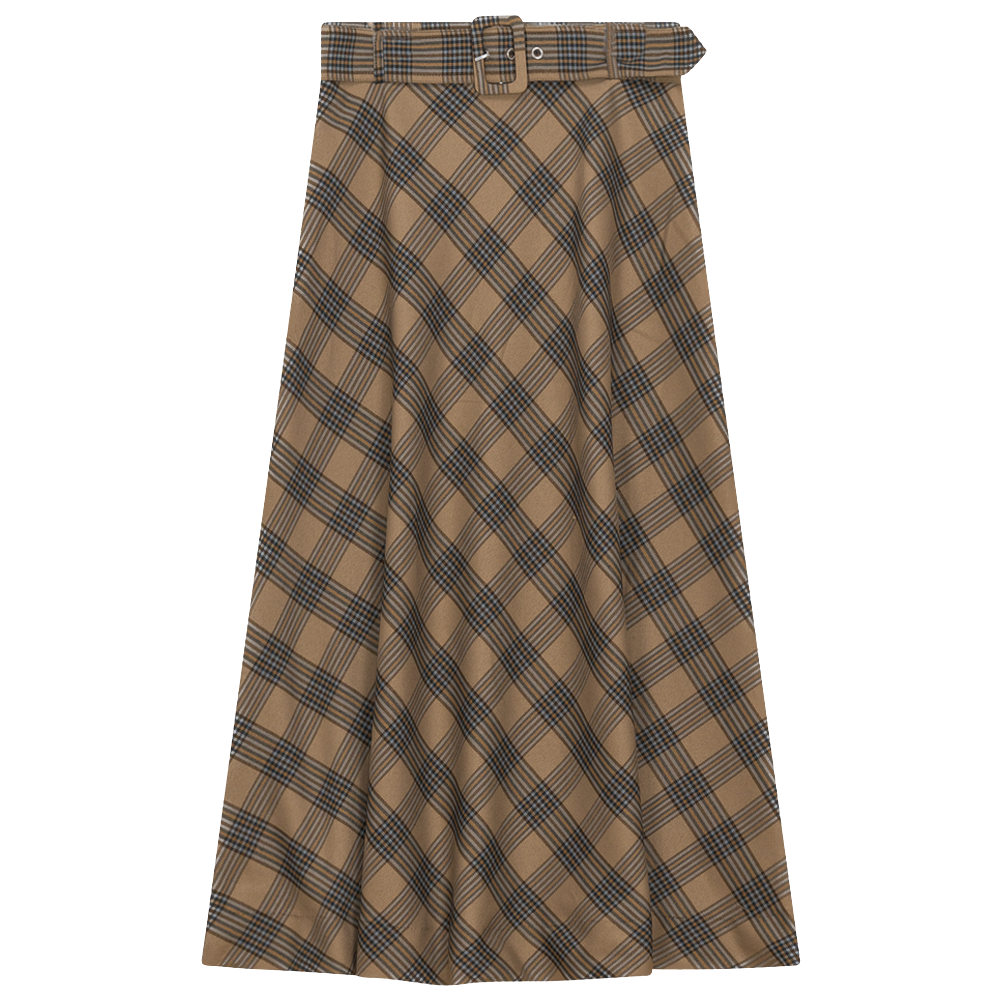 DEJ-WB3CM8581SM MOCHA PLAID SKIRT