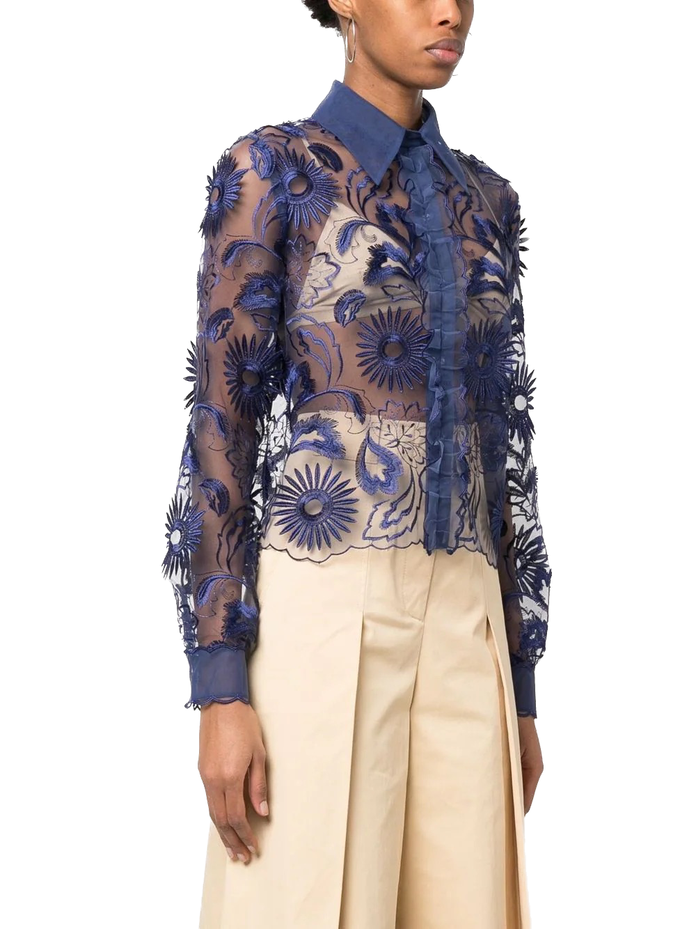 ABF-0217 BLUE TULLE BLOUSE