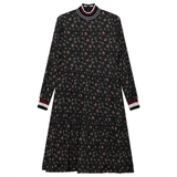 NON-WB3CYT2214 BLACK PRINT DRESS