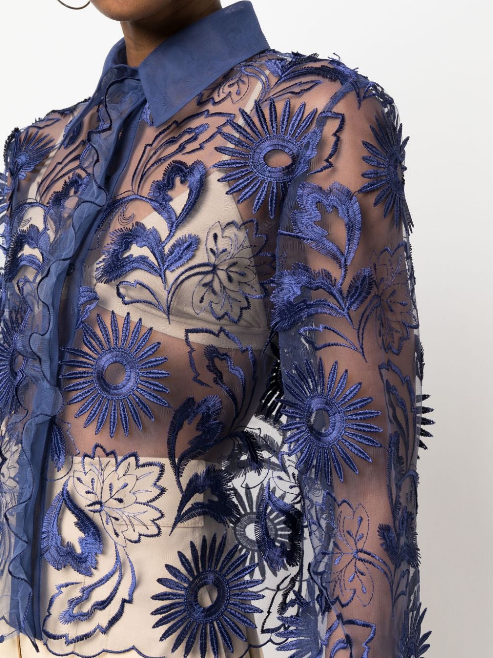 ABF-0217 BLUE TULLE BLOUSE