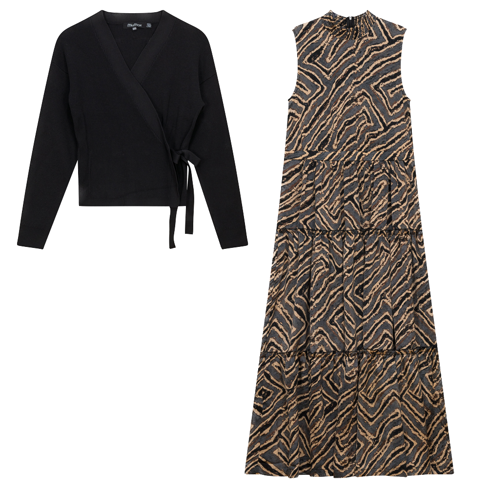 DEJ-WB3CM8590CM BLACK&GREY DRESS