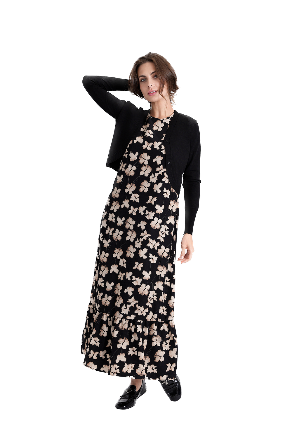 GIN-WB3CPT4860 BLACK PRINT DRESS