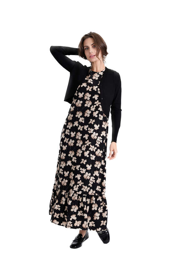 GIN-WB3CPT4860 BLACK PRINT DRESS
