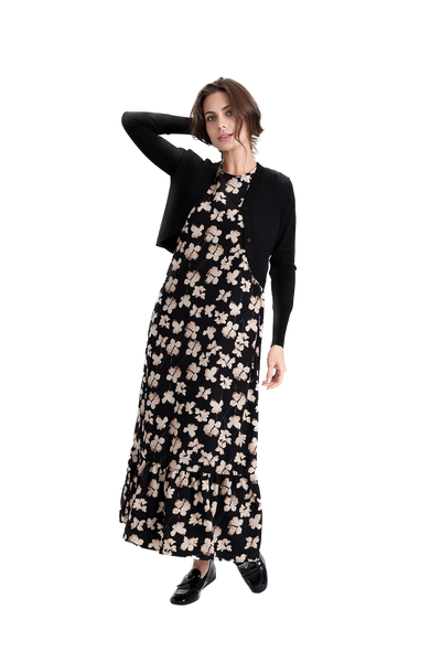 GIN-WB3CPT4860 BLACK PRINT DRESS