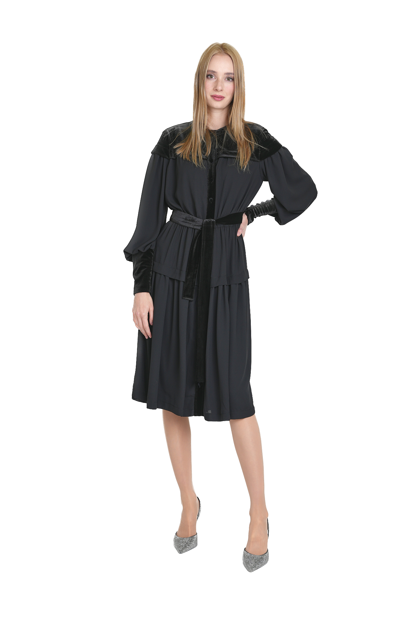 SHA-C831 BLACK WITH VELOUR DRESS