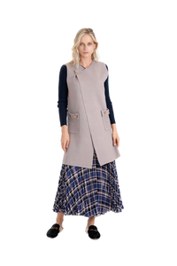 GIN-WB3CPT4870 TAUPE LONG VEST