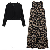GIN-WB3CPT4860 BLACK PRINT DRESS