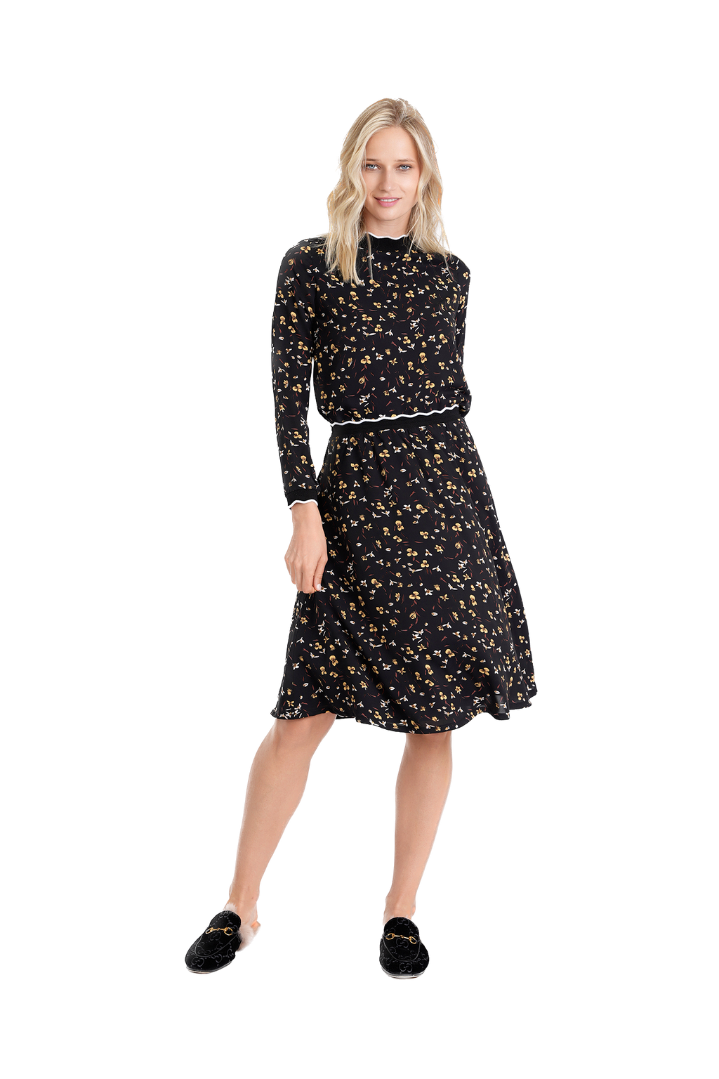 NON-DW3YT3427 BLACK FLORAL PRINT SET
