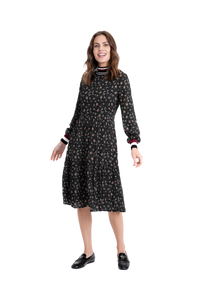 NON-WB3CYT2214 BLACK PRINT DRESS