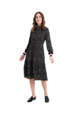 NON-WB3CYT2214 BLACK PRINT DRESS