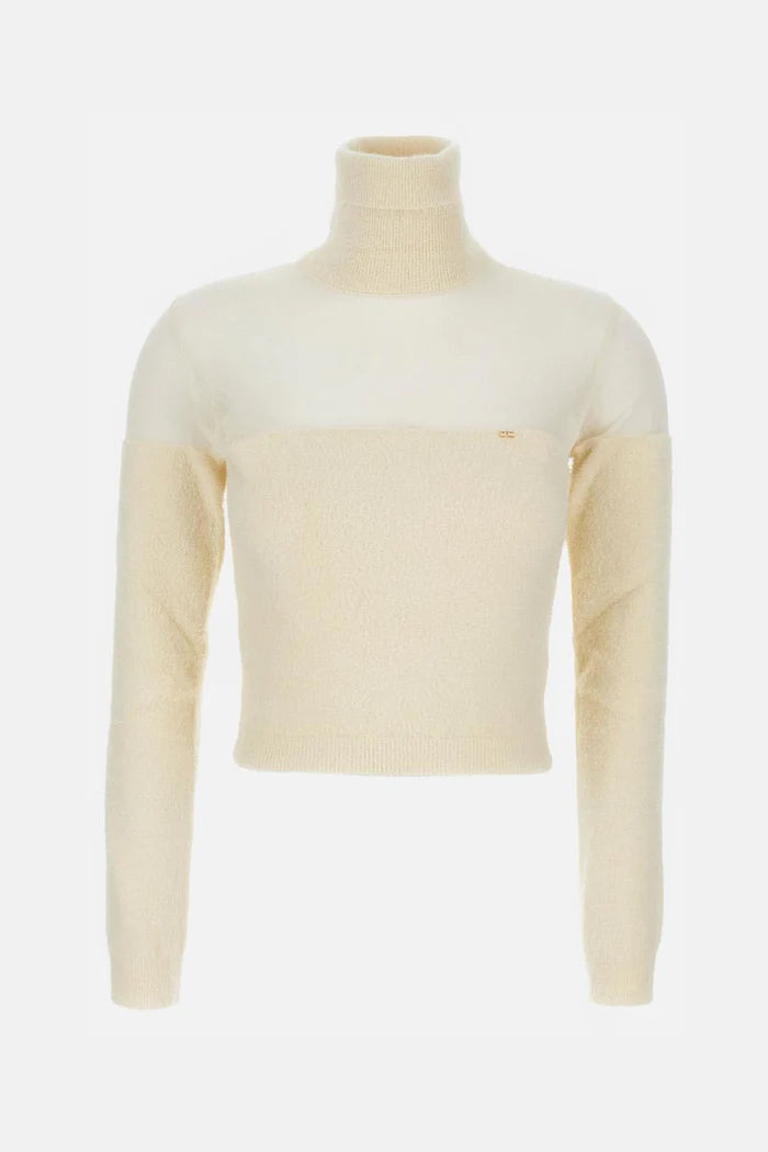 ELS-MK54T57 IVORY KNIT TURTLENECK