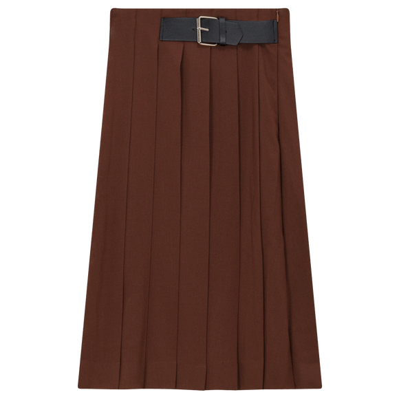 GIN-WB3CPT4972 COGNAC SKIRT