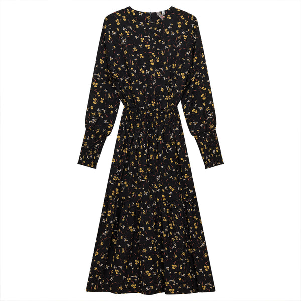 GIN-WB3CPT4954 BLACK&YELLOW DRESS