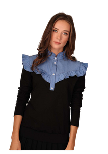 KTL-TS23,16 BLACK&DENIM TOP