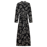 NON-DW3YT3418 BLACK LEAF PRINT DRESS