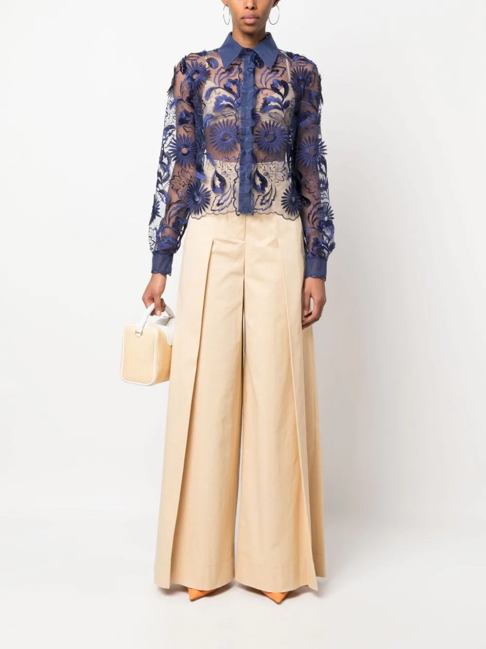ABF-0217 BLUE TULLE BLOUSE