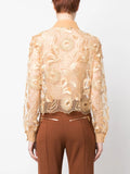 ABF-0217 BEIGE TULLE BLOUSE