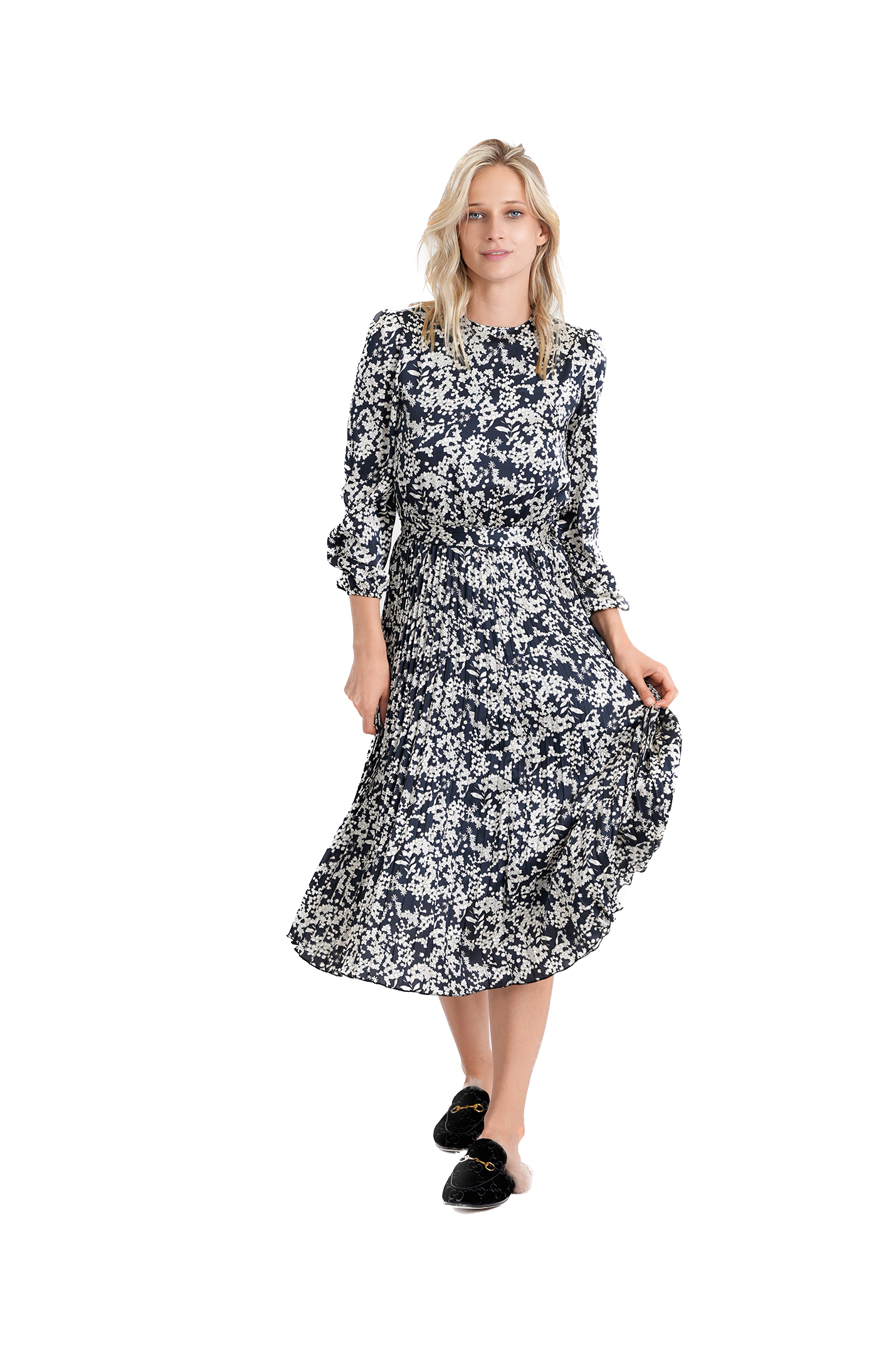GIN-WB3CPT4933 BLACK&CREAM DRESS