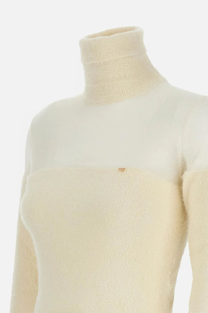 ELS-MK54T57 IVORY KNIT TURTLENECK