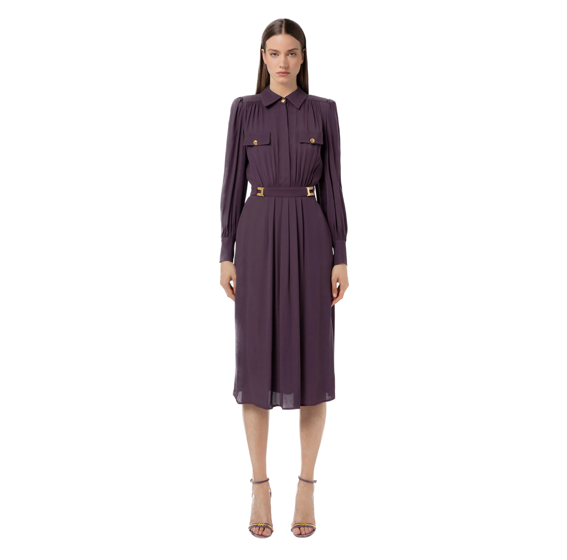 ELS-AB41936E2 PRUNE DRESS