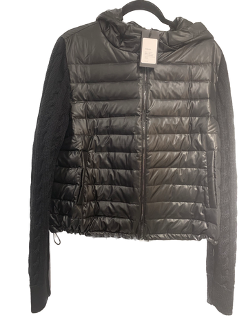 S1202-02-D BLACK CABLE KNIT JACKET