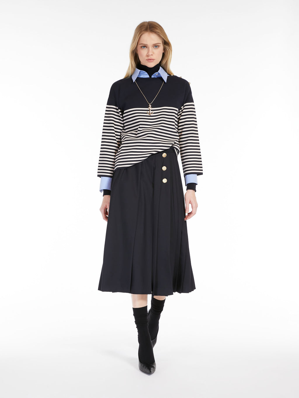 MAX-10043900 RENNA NAVY SKIRT
