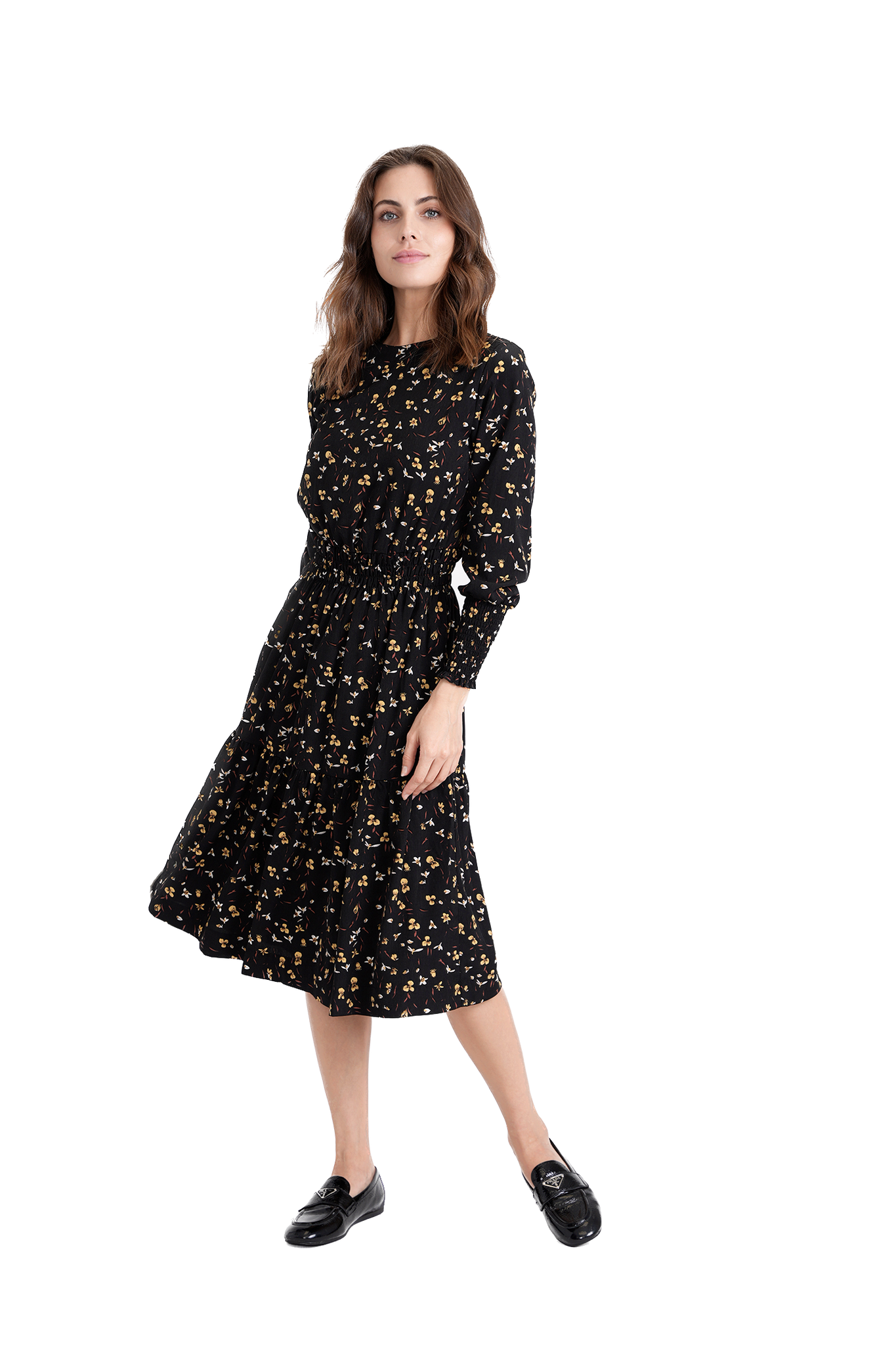 GIN-WB3CPT4954 BLACK&YELLOW DRESS