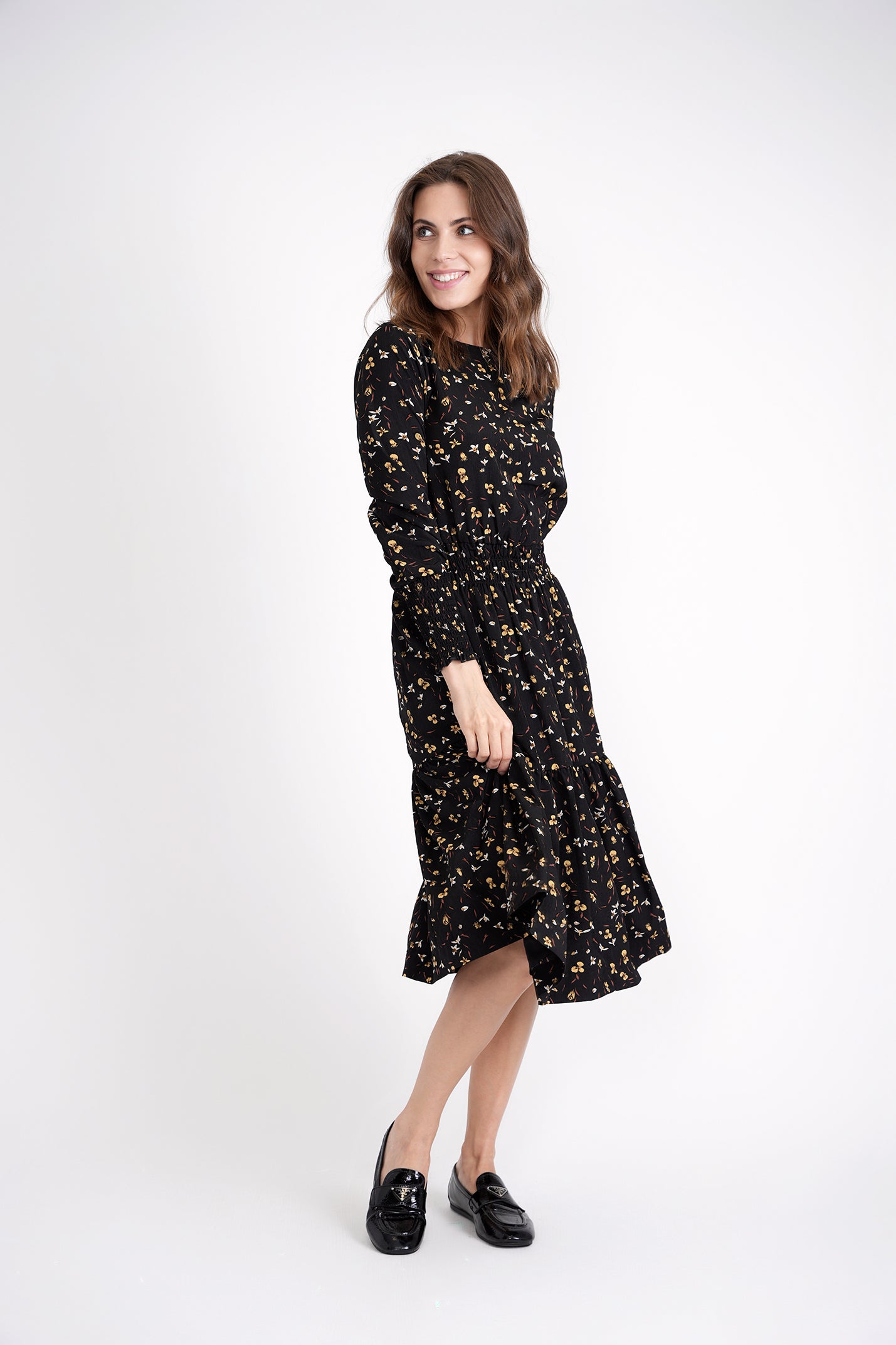 GIN-WB3CPT4954 BLACK&YELLOW DRESS