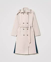 TWS-241LL2DLL BEIGE & NAVY PLEATEDCOAT