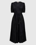 TWS-241TT2063 BLACK WRAP TIER DRESS