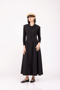 BNI-LQ-24020 BLACK SLEEVELESS DRESS
