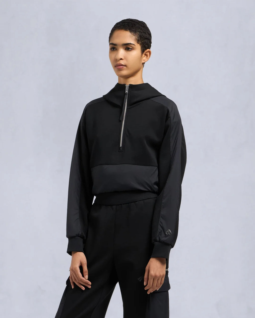 MKN-M14L635 BLACK MIXMEDIA HOODIE