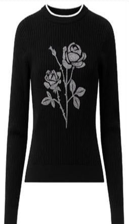 INO-M2-1618 BLACK ROSE EMBROIDERY TOP