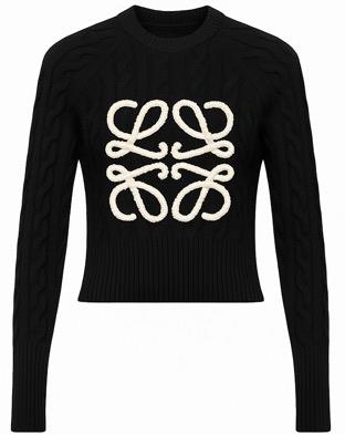 INO-M2-1630 BLACK&CREAM LOEWE KNIT TOP