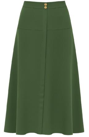 INO-M2-1632 SAGE GOLD BUTTON SKIRT