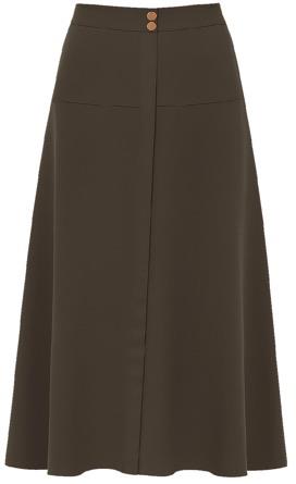 INO-M2-1632 BROWN GOLD BUTTON SKIRT