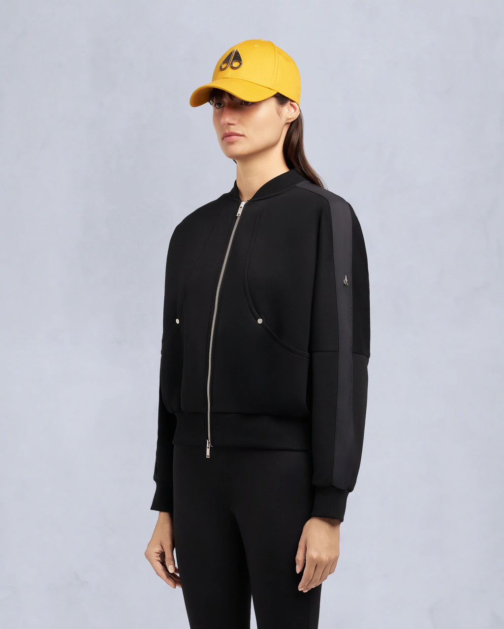 MKN-M35LS646 BLACK MIX MEDIA BOMBER JACKET