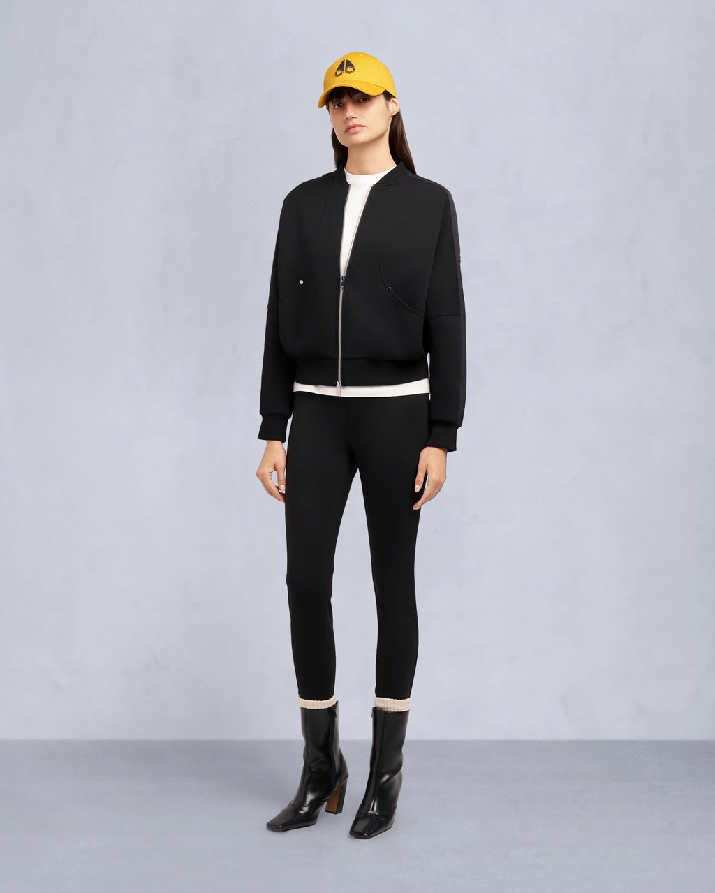 MKN-M35LS646 BLACK MIX MEDIA BOMBER JACKET