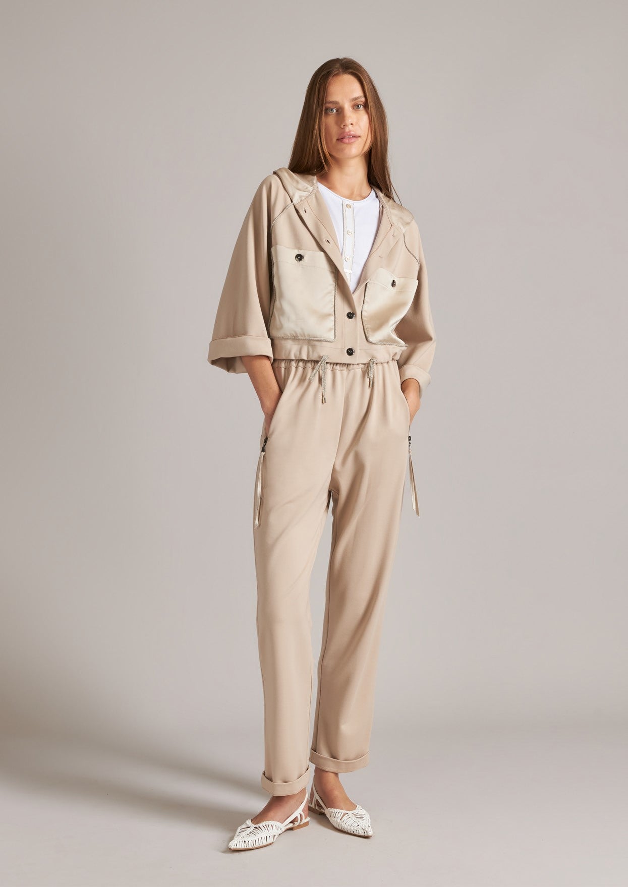 Beige pocket jacket