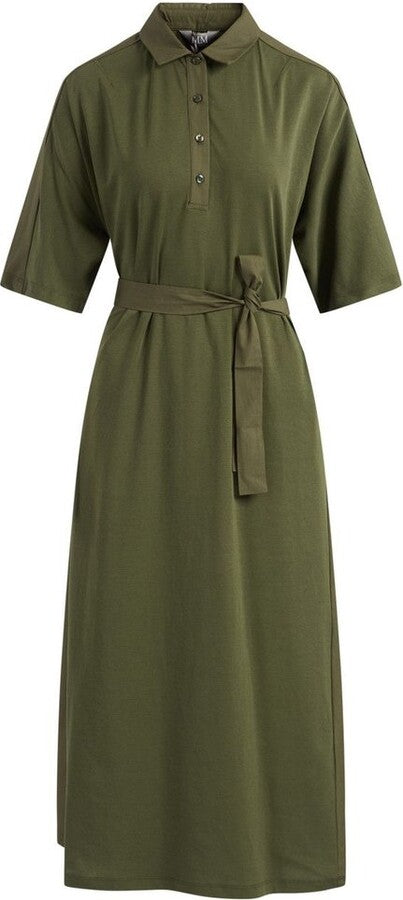 MM-2616621028 MMLALBERO GREEN SHIRT DRESS