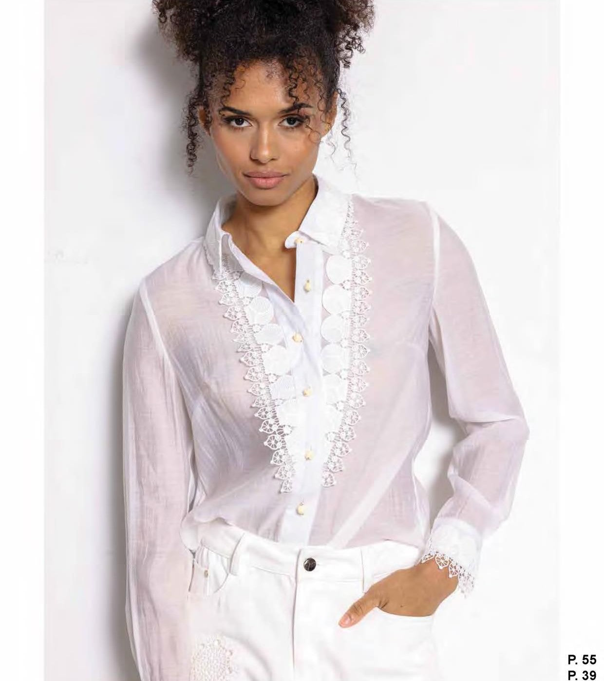 DRC-D640VW40 NATALIA IVORY LACE BLOUSE