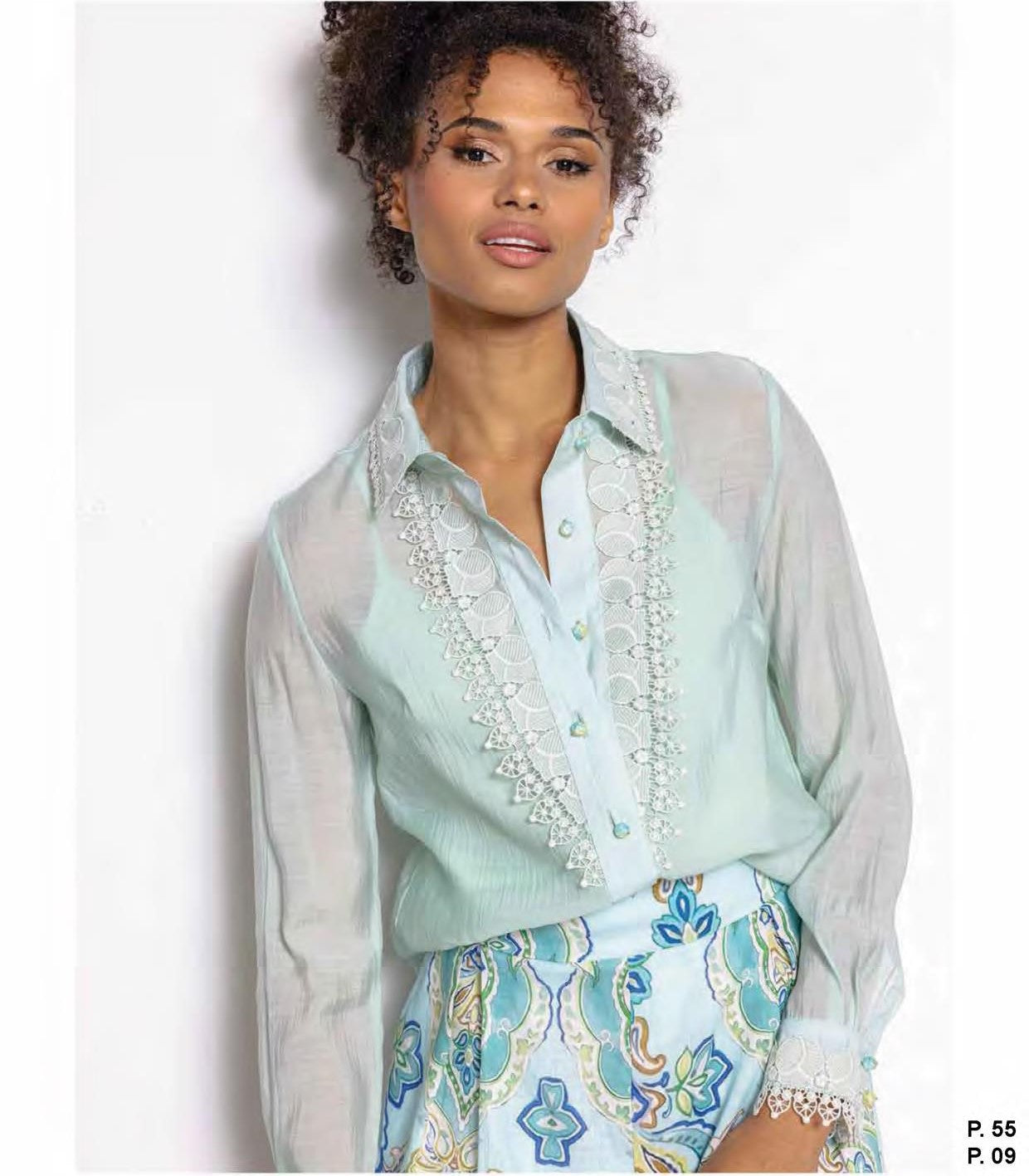 DRC-D640VW40 NATALIA IVORY LACE BLOUSE